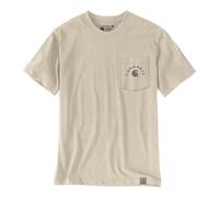 Carhartt Irvine-Arbeits-T-Shirt mit Relaxed Fit Oat Milk Größe: S