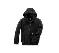 Carhartt Jacke Duck Active Jacket, isoliert, weit, aus ausgewaschenem Segelleinen, Schwarz XL