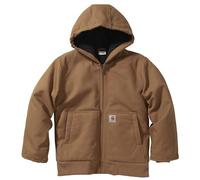 Carhartt Jungen Flanell-Steppdecke mit Reißverschluss vorne gefüttert mit Kapuze Active Jac, Braun, 18 Jahre