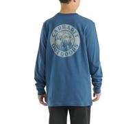 Carhartt Jungen Langarm Rundhals T-Shirt mit Tasche, Dark Denim, 4