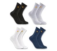 Carhartt Jungen Midweight Embroidered Crew 4 Pack 1 Paar Socken, Sortiert 01, Large (4er Pack)