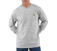 Carhartt Herren Loose Fit, schweres, langärmliges Pocket T-Shirt mit Tasche, Grau meliert, S