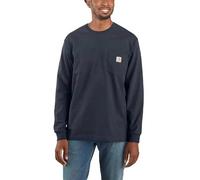 Carhartt Herren Loose Fit, schweres, langärmliges Pocket T-Shirt mit Tasche, Marineblau, S