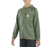 Carhartt Kids CA8586 Force Langarm-Sweatshirt mit durchgehendem Reißverschluss, große Jungen, Größe L (14/16), Koriandergrün