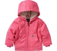 Carhartt Kid's CP9566 Isolierte Jacke mit Kapuze für Mädchen, Pink / Limonade, 18 Monate