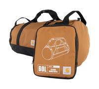 Carhartt Klassische runde Reisetasche mit Allzwecktasche, strapazierfähig, wasserabweisend, verstaubar für Baustelle, Carhartt Braun, 25 l, Klassische runde Reisetasche mit Mehrzwecktasche, robust,