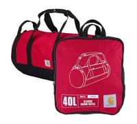 Carhartt Klassische runde Reisetasche mit Mehrzwecktasche, strapazierfähig, wasserabweisend, verstaubar, für Baustelle, Fitnessstudio und Reisen, Industry Red, 40L, 40 Liter