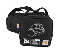 Carhartt Klassische runde Reisetasche mit Mehrzwecktasche, strapazierfähig, wasserabweisend, verstaubar, für Baustelle, Fitnessstudio und Reisen, Schwarz, 25L, 25 Liter