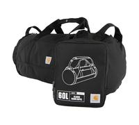 Carhartt Klassische runde Reisetasche mit Mehrzwecktasche, strapazierfähig, wasserabweisend, verstaubar, für Baustelle, Fitnessstudio und Reisen, Schwarz, 60L, 60 Liter