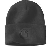 Carhartt Herren Strickmütze C Patch 107190 mit Bündchen Schwarz Einheitsgröße