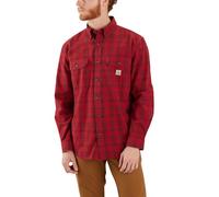 Carhartt Langärmeliges Chambray-Langarmhemd für Herren, lockere Passform, kariert, Crabapple, Mittel