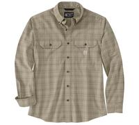 Carhartt Langärmeliges Chambray-Langarmhemd für Herren, lockere Passform, kariert, Dusty Olive, 4X-Groß