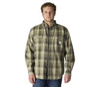 Carhartt Langärmeliges Chambray-Langarmhemd für Herren, lockere Passform, kariert, Dusty Olive, XX-Large