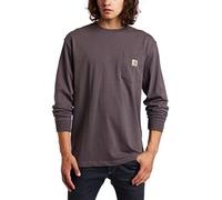 Carhartt Langärmeliges Herren-T-Shirt mit Tasche, lockere Passform, Dunkelgrau, Mittel