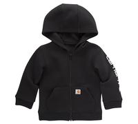 Carhartt Langärmeliges Kapuzen-Sweatshirt für Babys, mit durchgehendem Reißverschluss, Schwarz, 3 Monate