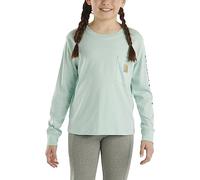 Carhartt Langärmeliges T-Shirt mit Taschen für Mädchen, Pastelltürkisblau, 7