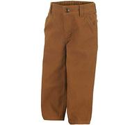 Carhartt Little Boys' Toddler Washed Duck Dungaree Pant, Carhartt Brown, 4T