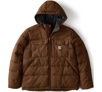 Carhartt Montana Loose Fit Jacke Herren - Gefütterte Wind- & Wasserabweisende Arbeitsjacke mit Sherpa-Futter - Isolationsjacke mit Rain Defender & Kapuze - Outdoor-Jacke - Red Duck - XXL