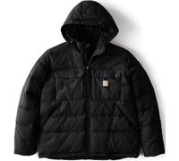 Carhartt Montana Loose Fit Jacke Herren - Gefütterte Wind- & Wasserabweisende Arbeitsjacke mit Sherpa-Futter - Isolationsjacke mit Rain Defender & Kapuze - Outdoor-Jacke - Schwarz - XL