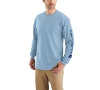 Carhartt Lockere Passform, schweres, langärmeliges Logo-Ärmel, Grafik, Alpine Blue Heather, XX-Large Hoch