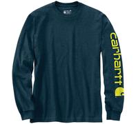 Carhartt Logo Langarmshirt, blau-gelb, Größe M für Männer