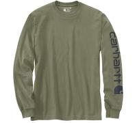 Carhartt Logo Langarmshirt, oliv/grau, Größe M