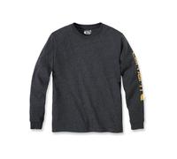 Carhartt, Herren-T-Shirt, lockere Passform, schwer, langärmelig, Logo-Ärmel, Grafik-T-Shirt, Carbon Heather, M