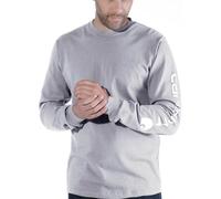 Carhartt, Herren, Lockeres, schweres, langärmliges T-Shirt mit Logo-Grafik auf dem Ärmel, Grau meliert, XL