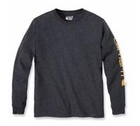 Carhartt Herren-T-Shirt EK231 – langärmelig, schwer, lockere Passform, Ärmel-Logo – Carbon XXL