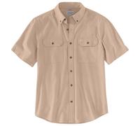 Carhartt Men's Loose Fit Midweight Short-Sleeve Work Utility Button Down Shirt, Dark Tan Chambray, XX-Large