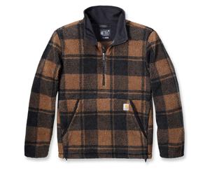 Carhartt Loose Fit Fleece Pullover 106443 - Größe M - Farbe carhartt brown/black plaid