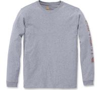 Carhartt Loose Fit Heavyweight Long-sleeve Logo Sleeve Graphic T-shirt heather gray (034) XS REG