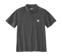 Carhartt Herren-Poloshirt, lockere Passform, mittelschwer, kurzärmelig, mit Tasche, Carbon Heather, Größe L, Anthrazit meliert, L