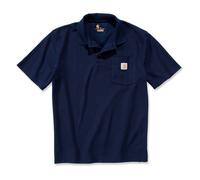 Carhartt Herren-Poloshirt, lockere Passform, mittelschwer, kurzärmelig, Marineblau, L