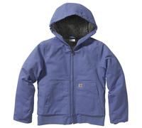Carhartt Mädchen Active Jac, Flanell, gesteppt, mit Kapuze, Reißverschluss vorne, Marlin, 10-12 Jahre