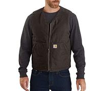 Carhartt Men's 104394 Washed Duck Vest - Sherpa Lined - XX-Large - Dark Brown