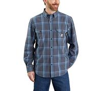 Carhartt Men's 105433 Loose Fit Midweight Chambray Long-Sleeve Plaid Shirt - XXX-Large - Bluestone