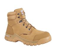 Carhartt Men's 6" Rugged Flex Waterproof Breathable Composite Toe Leather Work Boot CMF6356, Wheat, 12 W US