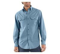Carhartt Men's Big & Tall Fort Long Sleeve Shirt Lightweight Chambray Button Front Relaxed Fit,Blue Chambray,XX-Large Tall