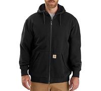 Carhartt Men's Big & Tall Rain Defender Loose Fit Midweight Thermal-Lined Full-Zip Sweatshirt, Black, 3X-Large