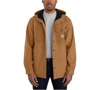 Carhartt Men's Big & Tall Rain Defender Relaxed Fit Heavyweight Hooded Shirt Jacket, Oiled Walnut Heather, 3X-Large