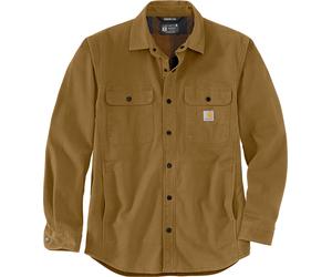 Carhartt Men's Canvas Fleece-Lined Shirt Jacket Oak Brown M