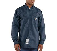 Carhartt Men's Flame Resistant Classic Twill Shirt,Dark Navy,Medium