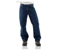 Carhartt Men's Flame Resistant Signature Denim Dungaree,Denim,33 x 34