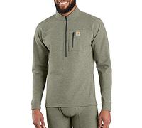 Carhartt Men's Force Tech Quarter-Zip Thermal Base Layer Long Sleeve Shirt, Deep Burnt Olive Heather, 3X-Large