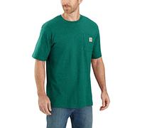 Carhartt Men's Loose Fit Heavyweight Short-Sleeve Pocket T-Shirt, Cadmium Green Heather, Medium