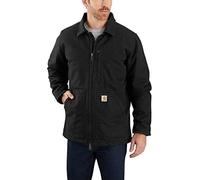 Carhartt mens Loose Fit Washed Duck Sherpa-lined Coat, Black, Medium US