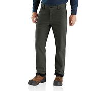 Carhartt Men's Rugged Flex Relaxed Fit Canvas Flannel-Lined Utility Work Pant, Peat, 36 x 34