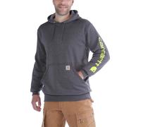 Carhartt Men's Sleeve Logo Hooded Sweatshirt Carbon Heather M