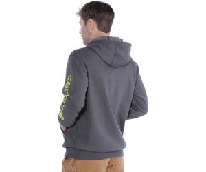 Carhartt Men's Sleeve Logo Hooded Sweatshirt Carbon Heather S